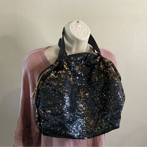 LeSportsac Sequin Black and Gold Tote Bag
